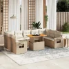 MAISON EXCLUSIVE - Salon de jardin avec coussins 10 pcs beige résine tressée