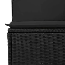 MAISON EXCLUSIVE - Salon de jardin 9 pcs avec coussins noir résine tressée