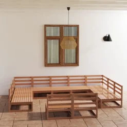 MAISON EXCLUSIVE - Salon de jardin 11 pcs bois de pin massif