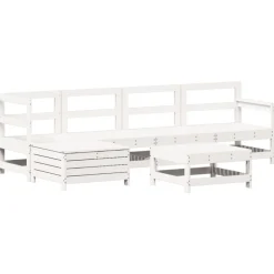 MAISON EXCLUSIVE - Salon de jardin 6 pcs blanc bois de pin massif