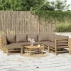 MAISON EXCLUSIVE - Salon de jardin 8 pcs avec coussins taupe bambou