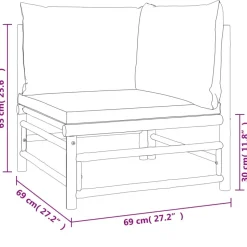 MAISON EXCLUSIVE - Salon de jardin 8 pcs avec coussins taupe bambou