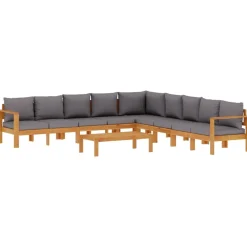 MAISON EXCLUSIVE - Salon de jardin avec coussins 6 pcs bois d'acacia solide