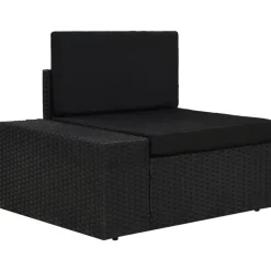 MAISON EXCLUSIVE - Salon de jardin 7 pcs résine tressée noir