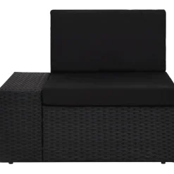 MAISON EXCLUSIVE - Salon de jardin 7 pcs résine tressée noir