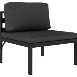 MAISON EXCLUSIVE - Salon de jardin 4 pcs avec coussins aluminium anthracite
