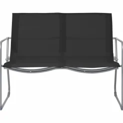 MAISON EXCLUSIVE - Salon de jardin 4 pcs tissu et acier noir