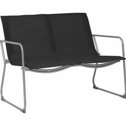 MAISON EXCLUSIVE - Salon de jardin 4 pcs tissu et acier noir