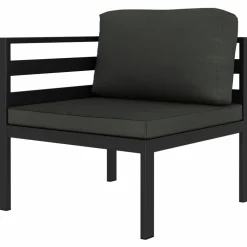 MAISON EXCLUSIVE - Salon de jardin 10 pcs avec coussins aluminium anthracite