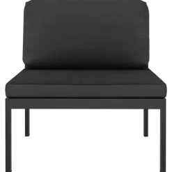MAISON EXCLUSIVE - Salon de jardin 10 pcs avec coussins aluminium anthracite