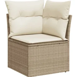 MAISON EXCLUSIVE - Salon de jardin avec coussins 7 pcs beige résine tressée