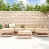 MAISON EXCLUSIVE - Salon de jardin 7 pcs avec coussins bois massif
