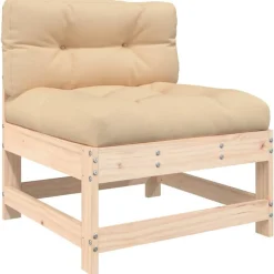 MAISON EXCLUSIVE - Salon de jardin 7 pcs avec coussins bois massif