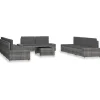 MAISON EXCLUSIVE - Salon de jardin 10 pcs résine tressée gris