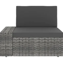 MAISON EXCLUSIVE - Salon de jardin 10 pcs résine tressée gris