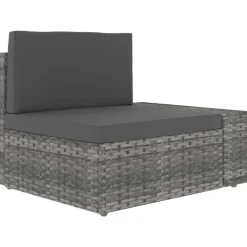 MAISON EXCLUSIVE - Salon de jardin 10 pcs résine tressée gris