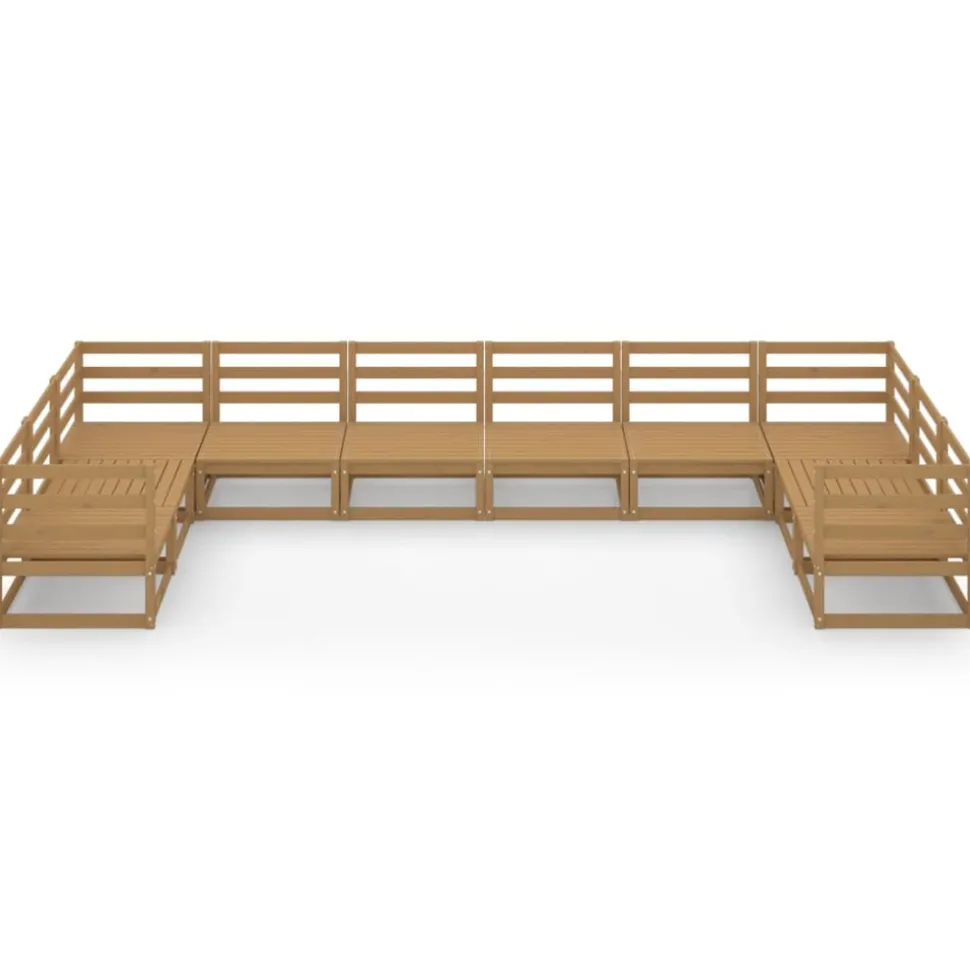 MAISON EXCLUSIVE - Salon de jardin 10 pcs bois de pin massif