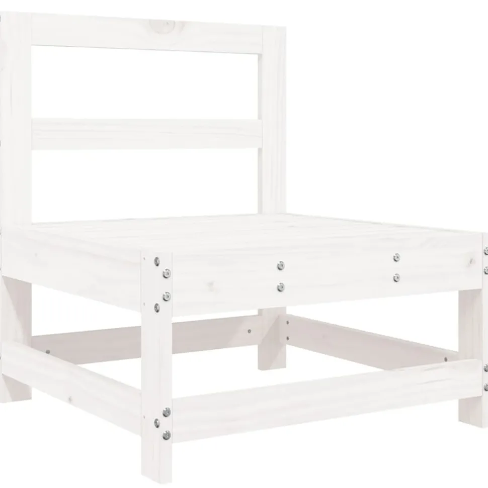 MAISON EXCLUSIVE - Salon de jardin 6 pcs blanc bois de pin massif