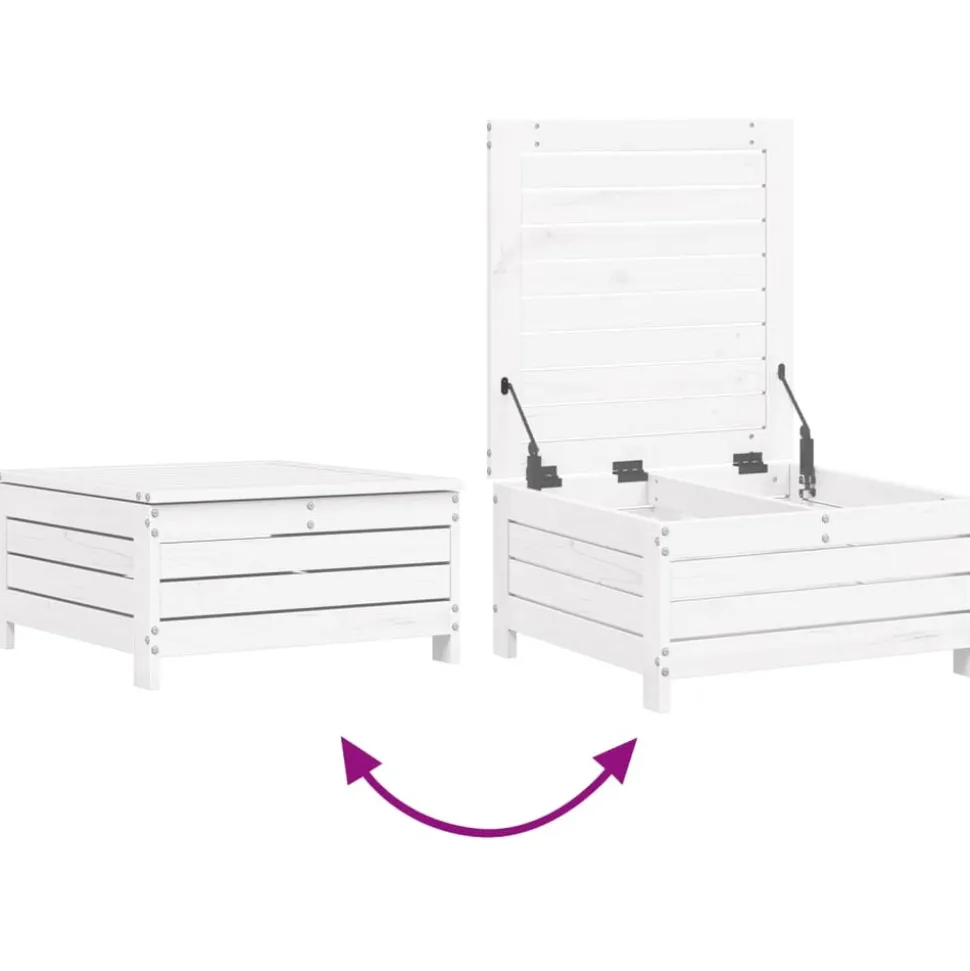 MAISON EXCLUSIVE - Salon de jardin 6 pcs blanc bois de pin massif