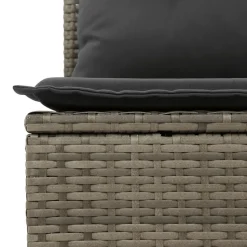 MAISON EXCLUSIVE - Salon de jardin 8 pcs avec coussins gris résine tressée