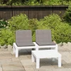 MAISON EXCLUSIVE - Salon de jardin 2 pcs avec coussins plastique blanc