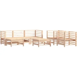 MAISON EXCLUSIVE - Salon de jardin 7 pcs avec coussins bois massif
