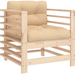 MAISON EXCLUSIVE - Salon de jardin 7 pcs avec coussins bois massif
