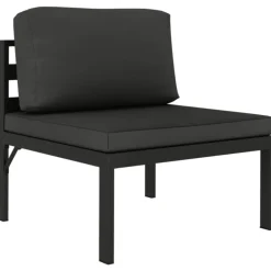 MAISON EXCLUSIVE - Salon de jardin 9 pcs avec coussins aluminium anthracite