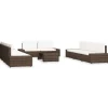 MAISON EXCLUSIVE - Salon de jardin 10 pcs résine tressée marron