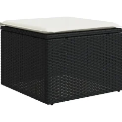 MAISON EXCLUSIVE - Salon de jardin 4 pcs avec coussins noir résine tressée