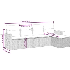 MAISON EXCLUSIVE - Salon de jardin 5 pcs avec coussins noir résine tressée