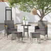 MAISON EXCLUSIVE - Salon de jardin 5 pcs résine tressée gris