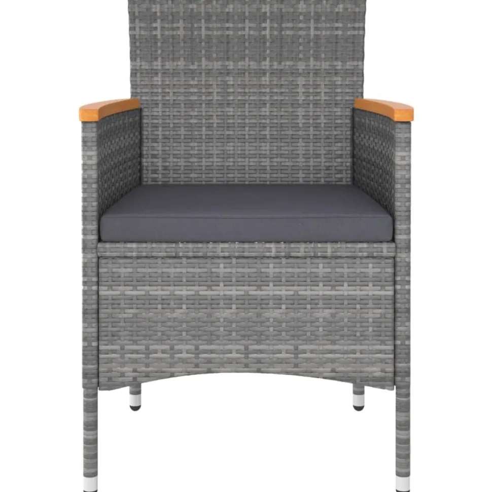 MAISON EXCLUSIVE - Salon de jardin 5 pcs résine tressée gris