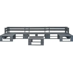 MAISON EXCLUSIVE - Salon de jardin palette 6 pcs bois gris