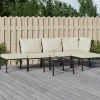 MAISON EXCLUSIVE - Salon de jardin 6 pcs avec coussins sable acier