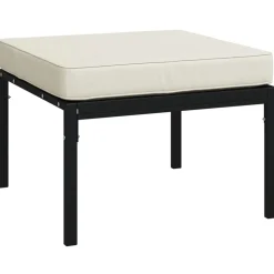 MAISON EXCLUSIVE - Salon de jardin 6 pcs avec coussins sable acier