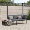 MAISON EXCLUSIVE - Salon de jardin 2 pcs avec coussins noir aluminium