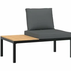 MAISON EXCLUSIVE - Salon de jardin 2 pcs avec coussins noir aluminium