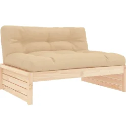MAISON EXCLUSIVE - Salon de jardin 2 pcs avec coussins bois massif