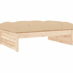MAISON EXCLUSIVE - Salon de jardin 2 pcs avec coussins bois massif