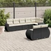 MAISON EXCLUSIVE - Salon de jardin 8 pcs avec coussins noir résine tressée
