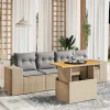 MAISON EXCLUSIVE - Salon de jardin avec coussins 5 pcs beige résine tressée