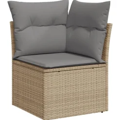MAISON EXCLUSIVE - Salon de jardin avec coussins 8 pcs beige résine tressée