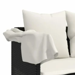 MAISON EXCLUSIVE - Salon de jardin 5 pcs avec coussins noir résine tressée