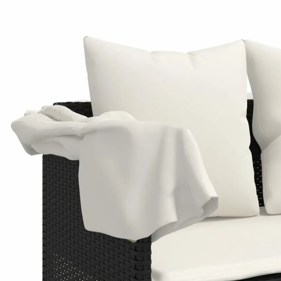 MAISON EXCLUSIVE - Salon de jardin 5 pcs avec coussins noir résine tressée