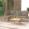 MAISON EXCLUSIVE - Salon de jardin 5 pcs avec coussins taupe bambou