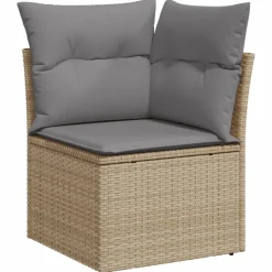 MAISON EXCLUSIVE - Salon de jardin avec coussins 8 pcs beige résine tressée