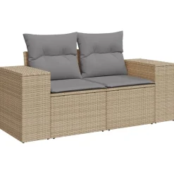 MAISON EXCLUSIVE - Salon de jardin avec coussins 8 pcs beige résine tressée