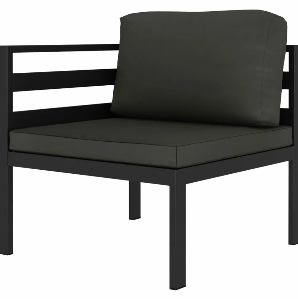 MAISON EXCLUSIVE - Salon de jardin 7 pcs avec coussins aluminium anthracite