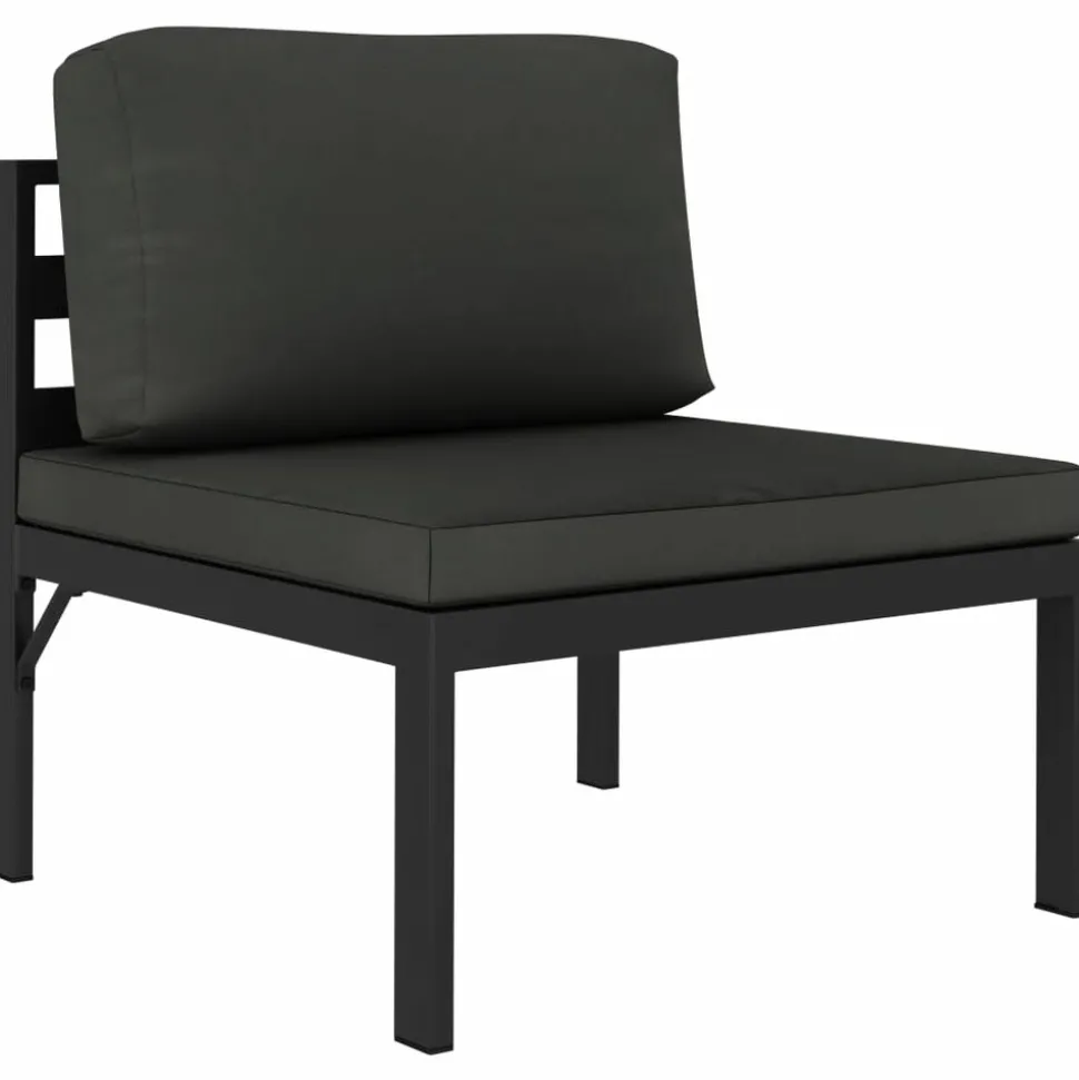 MAISON EXCLUSIVE - Salon de jardin 7 pcs avec coussins aluminium anthracite